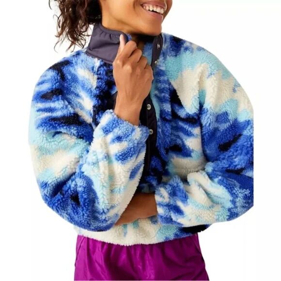 Free People Movement Rocky Ridge Fleece Pullover Ocean Tie Dye Combo Size XS - Picture 1 of 11